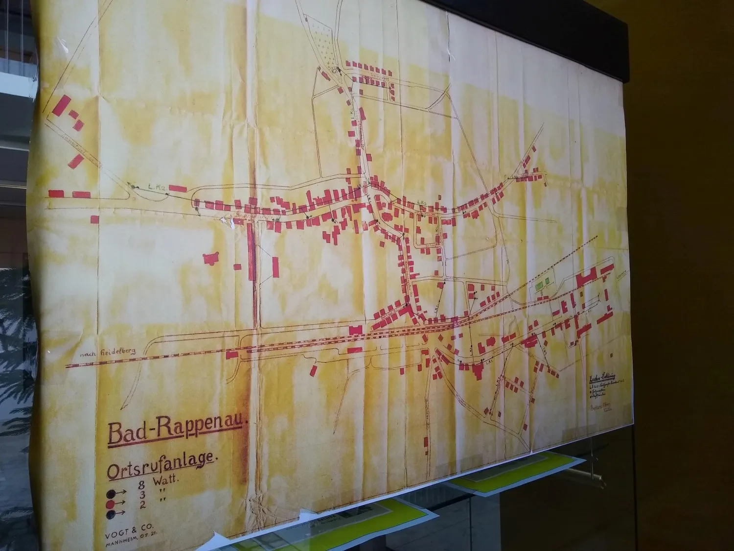Stadtplan 1942 mit den Standorten der Lautsprecher (Bild: Stadt Bad Rappenau)