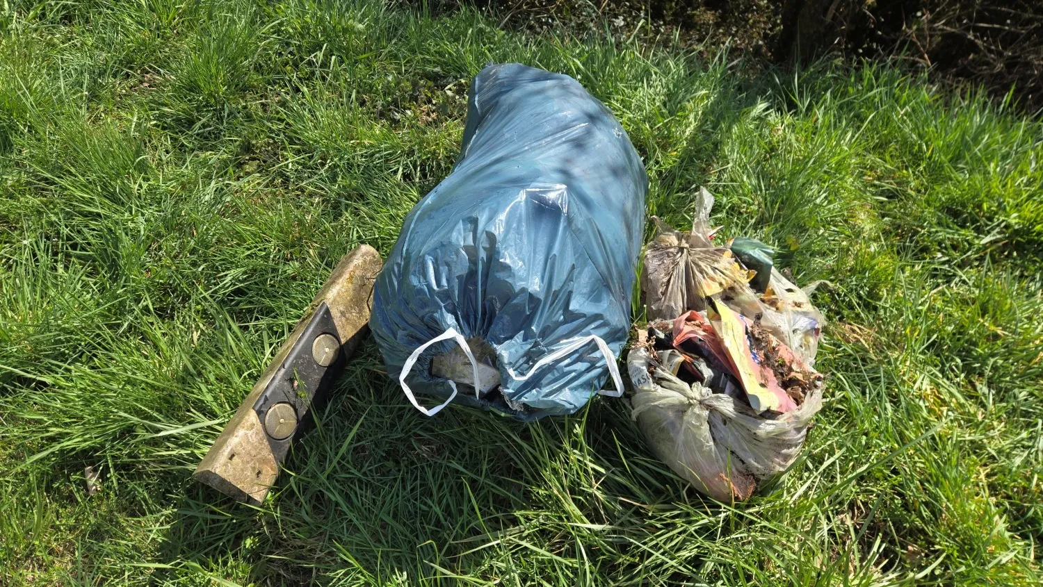 Private Müllsammelaktion an der Straße Bonfeld - Biberach (Bild: privat)