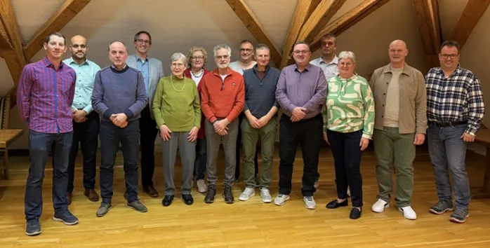 Blutspender aus Bad Rappenau und den Stadtteilen mit OB Sebastian Frei und den örtlichen DRK-Vertretern Elke Haas und Ralph Veit blutspenderehrung 2026 ausschnitt