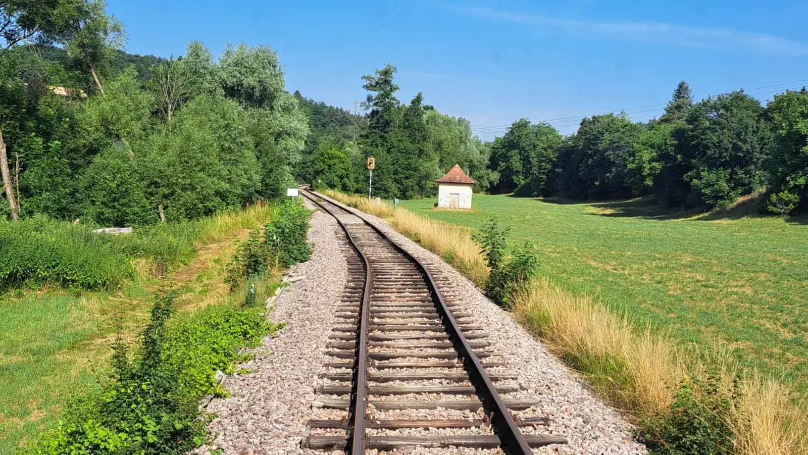 Gleisverwerfung auf der Krebsbachtalbahn (©Förderverein Krebsbachtal-Bahn)